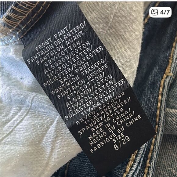 1822 Denim Elise Hybrid High Rise Ankle Straight Leg Release Hem Jean 8/29 blue - Picture 4 of 6